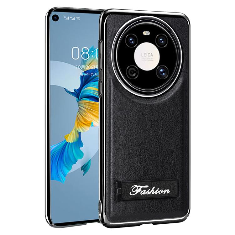 For Huawei Mate 40 Fashion Electroplated Fold Holder Shockproof Phone Case
