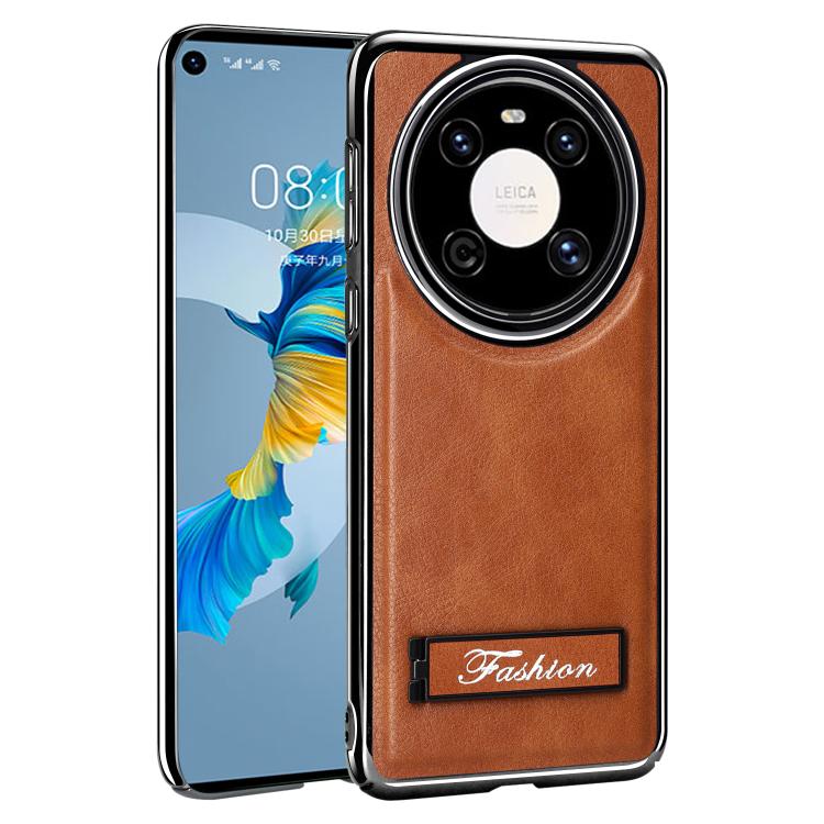 For Huawei Mate 40 Fashion Electroplated Fold Holder Shockproof Phone Case