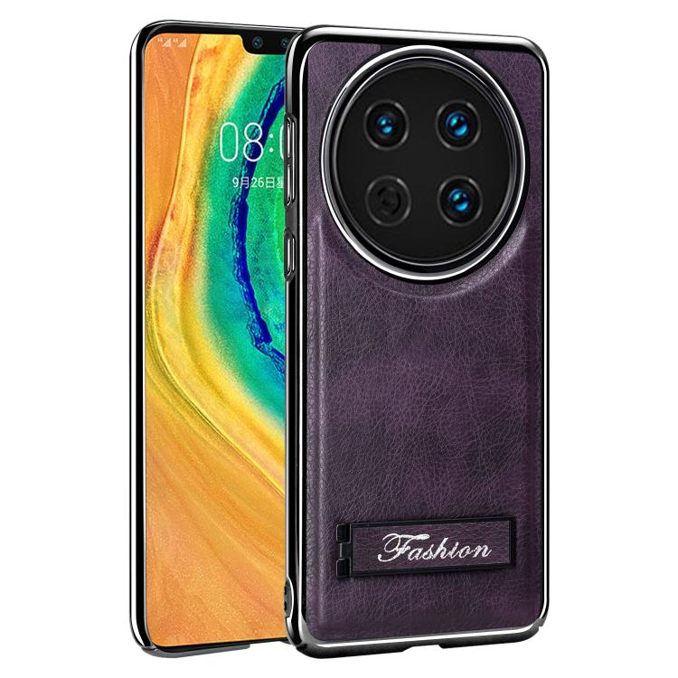 For Huawei Mate 30 Fashion Electroplated Fold Holder Shockproof Phone Case
