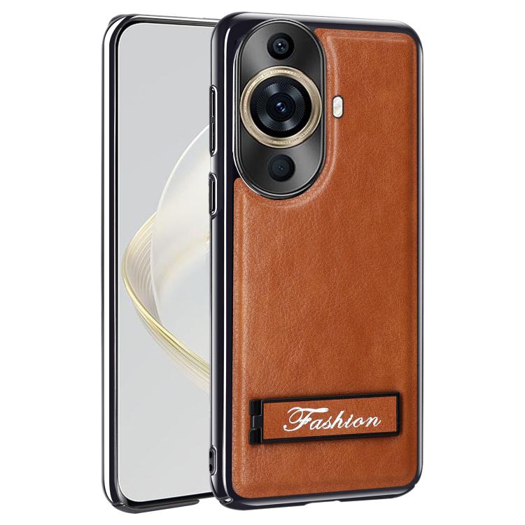 For Huawei Nova 11 Fashion Electroplated Fold Holder Shockproof Phone Case