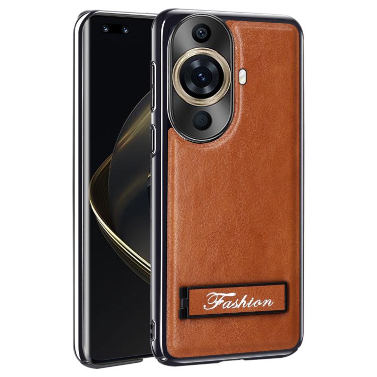 For Huawei Nova 11 Pro Fashion Electroplated Fold Holder Shockproof Phone Case