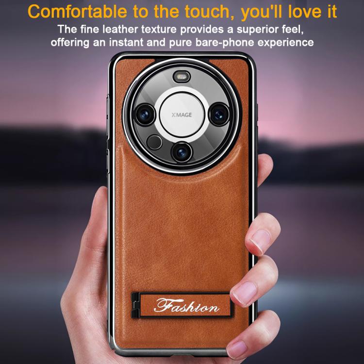 For Huawei Mate 40 Pro Fashion Electroplated Fold Holder Shockproof Phone Case