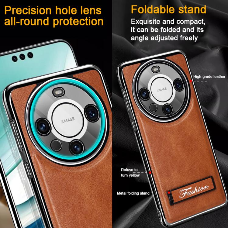 For Huawei Mate 40 Pro Fashion Electroplated Fold Holder Shockproof Phone Case