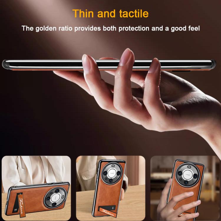 For Huawei Mate 40 Pro Fashion Electroplated Fold Holder Shockproof Phone Case