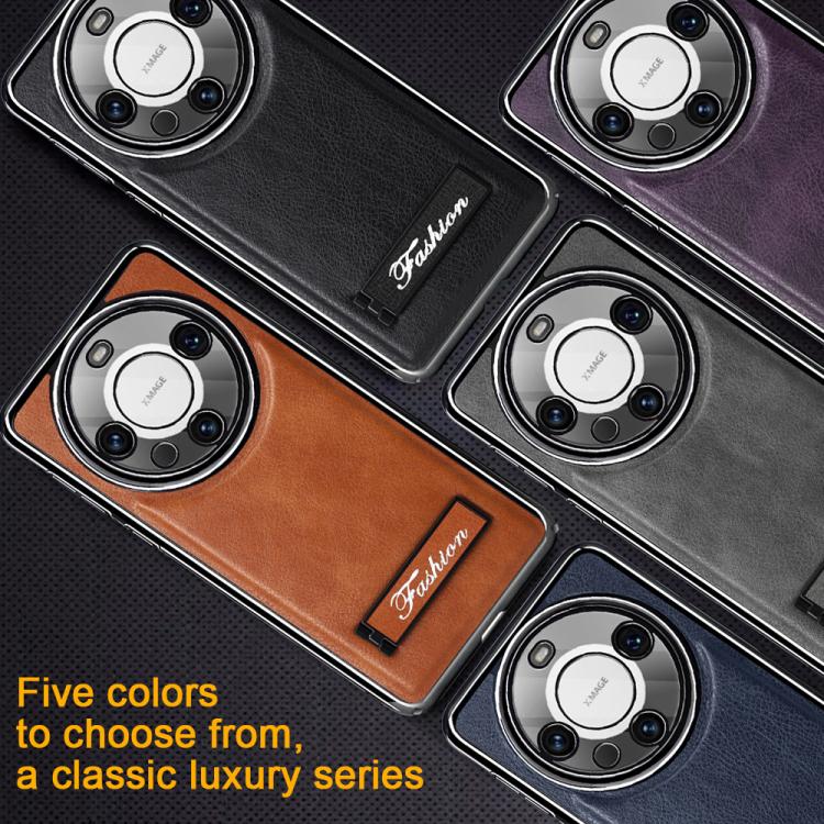 For Huawei Mate 40 Pro Fashion Electroplated Fold Holder Shockproof Phone Case