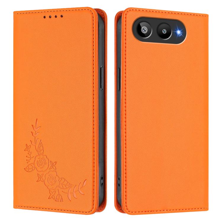 For BLU G95 Peony Embossed Magnetic RFID Vegan Leather Phone Case
