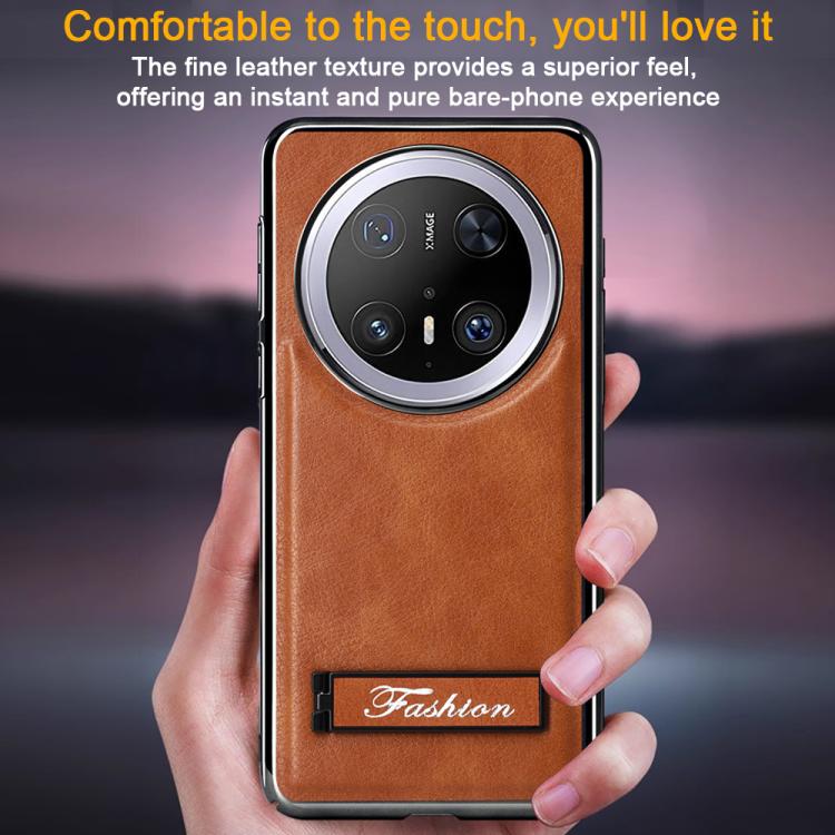 For Huawei Mate 70 Pro Fashion Electroplated Fold Holder Shockproof Phone Case