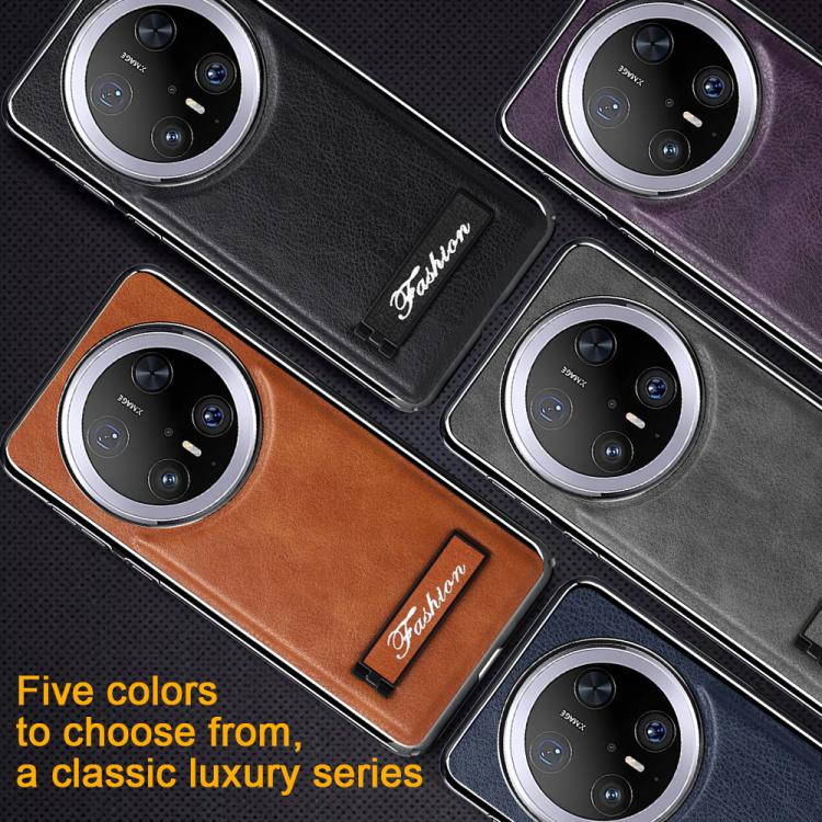 For Huawei Mate 70 Pro Fashion Electroplated Fold Holder Shockproof Phone Case