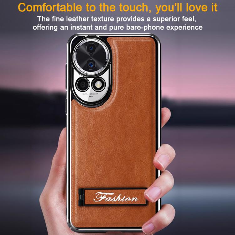 For Huawei Nova 12 Pro Fashion Electroplated Fold Holder Shockproof Phone Case
