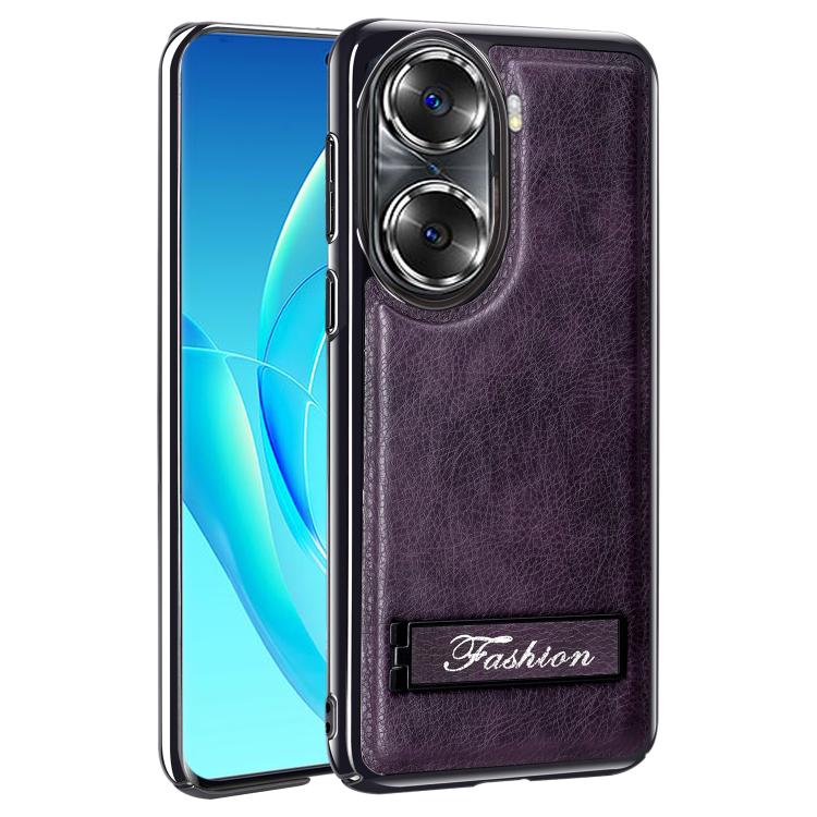 For Honor 60 Pro Fashion Electroplated Fold Holder Shockproof Phone Case