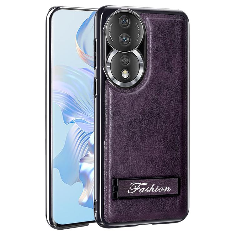 For Honor 80 Fashion Electroplated Fold Holder Shockproof Phone Case
