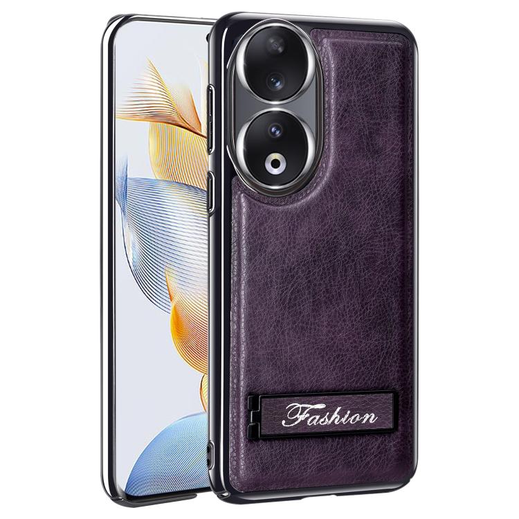 For Honor 90 Fashion Electroplated Fold Holder Shockproof Phone Case