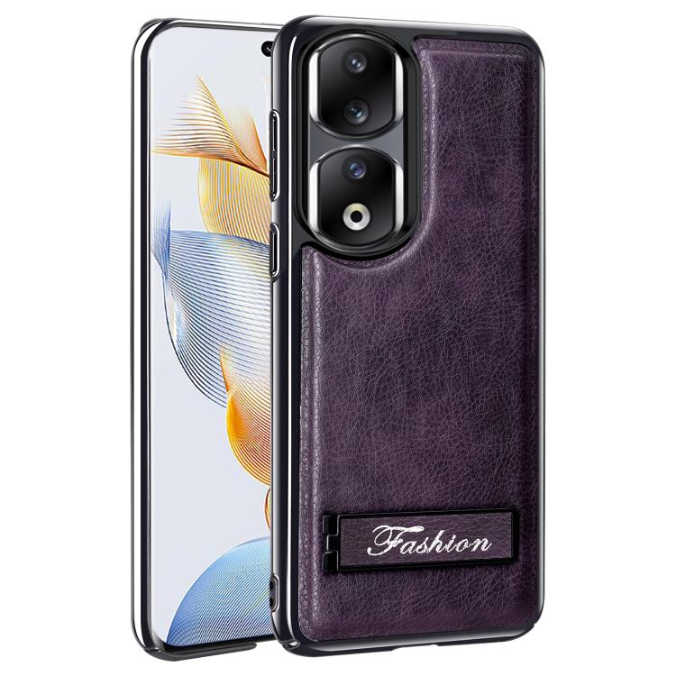 For Honor 90 Pro Fashion Electroplated Fold Holder Shockproof Phone Case