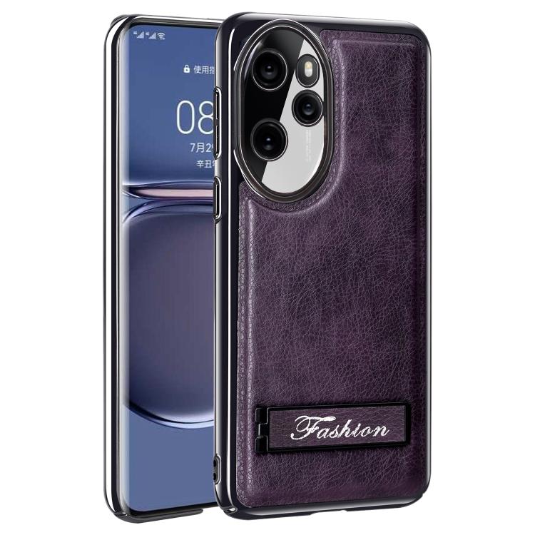 For Honor 100 Pro Fashion Electroplated Fold Holder Shockproof Phone Case