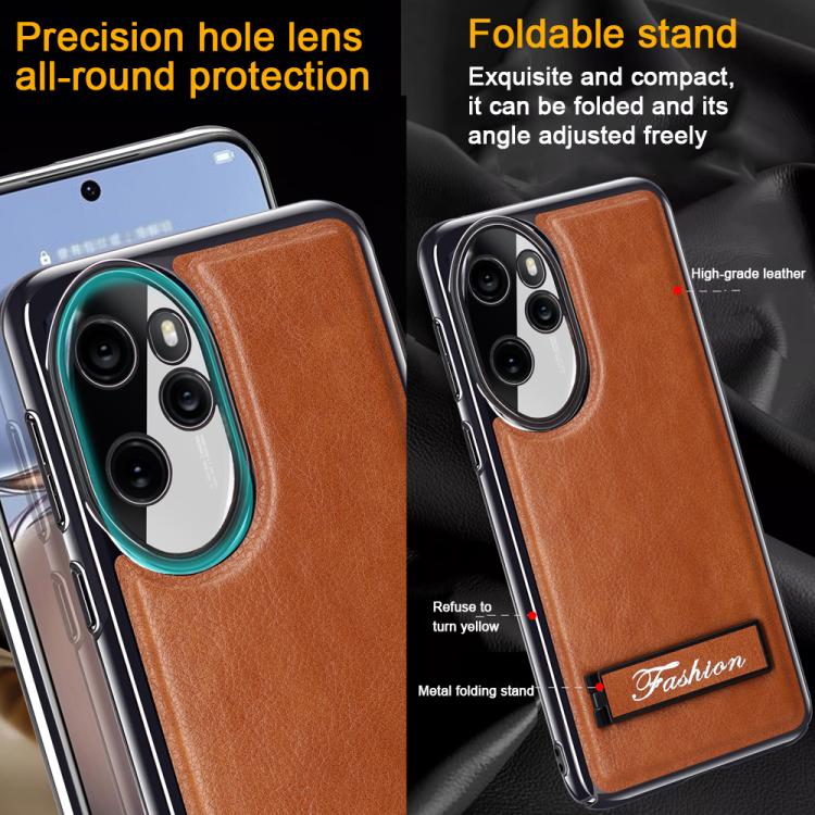 For Honor 60 Pro Fashion Electroplated Fold Holder Shockproof Phone Case