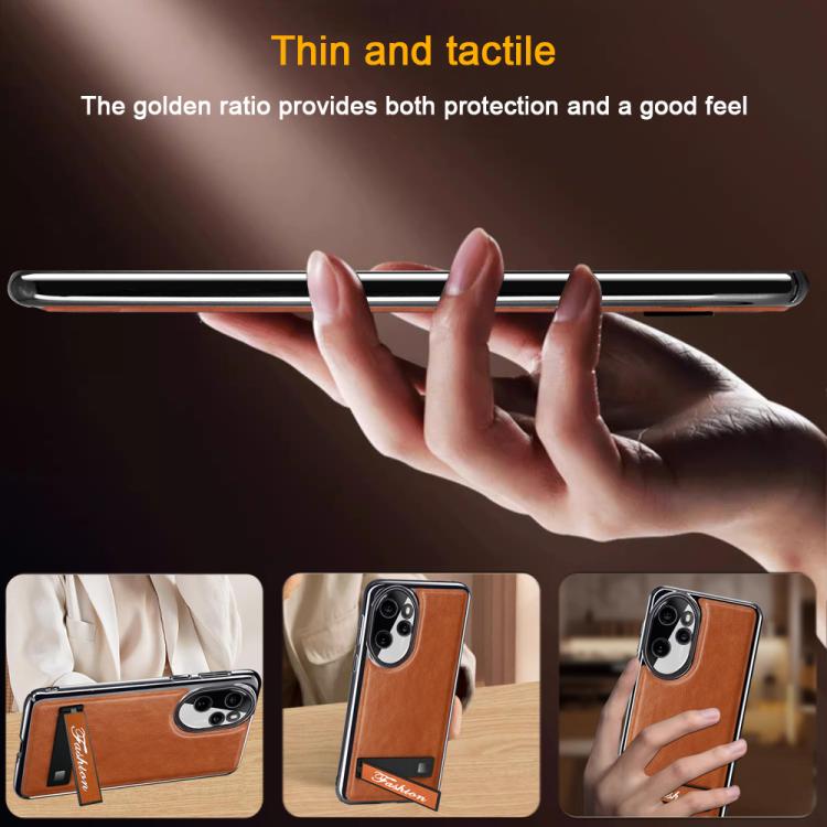 For Honor 60 Fashion Electroplated Fold Holder Shockproof Phone Case