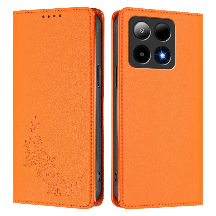 For Boost Summit5 Peony Embossed Magnetic RFID Vegan Leather Phone Case
