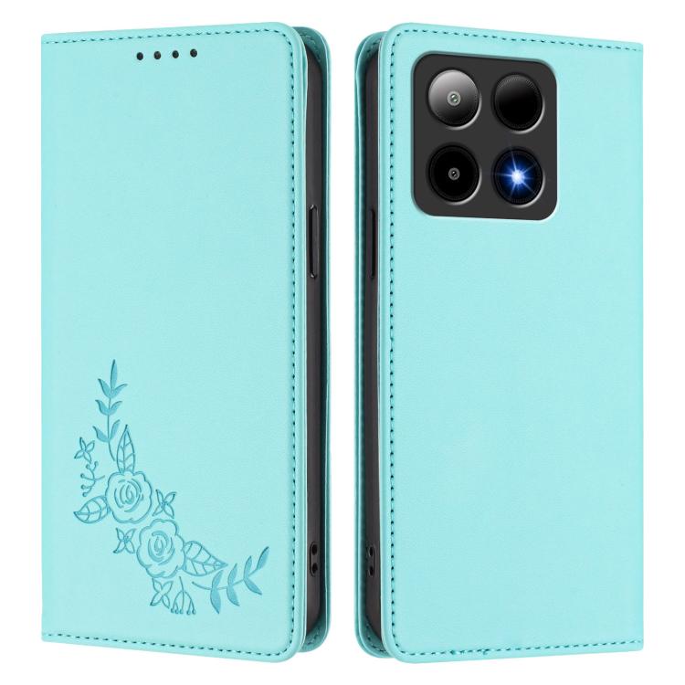 For Boost Summit5 Peony Embossed Magnetic RFID Vegan Leather Phone Case