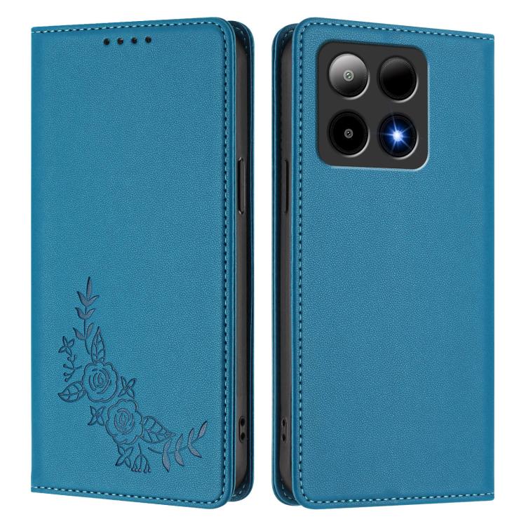 For Boost Summit5 Peony Embossed Magnetic RFID Vegan Leather Phone Case