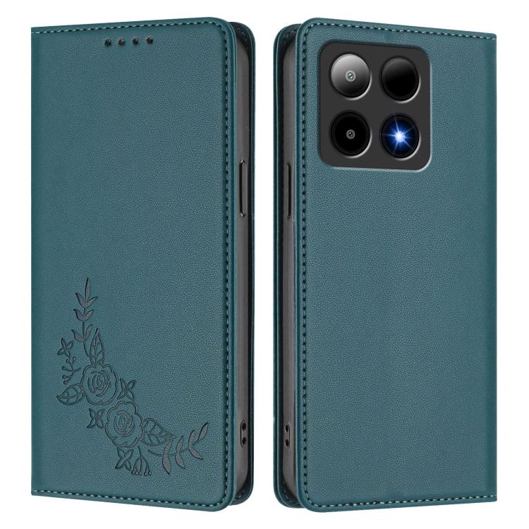 For Boost Summit5 Peony Embossed Magnetic RFID Vegan Leather Phone Case