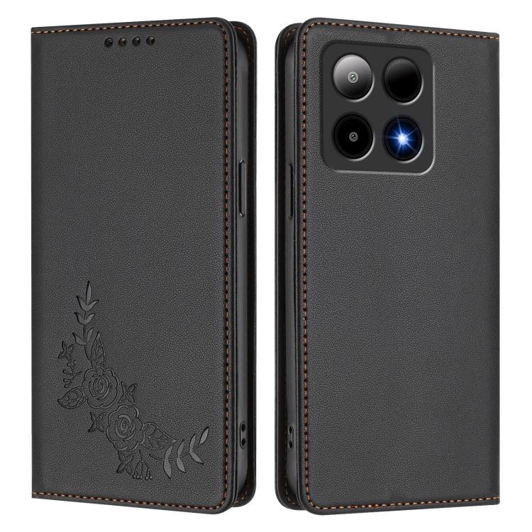 For Boost Summit5 Peony Embossed Magnetic RFID Vegan Leather Phone Case