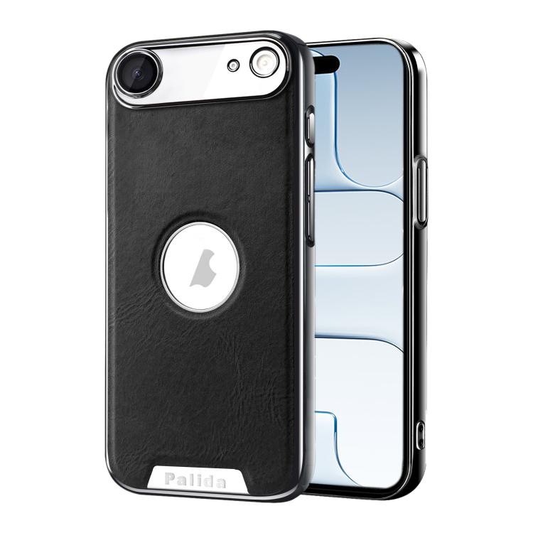 For iPhone Air Palida Electroplated Mecha-Style Vegan Leather Shockproof Phone Case