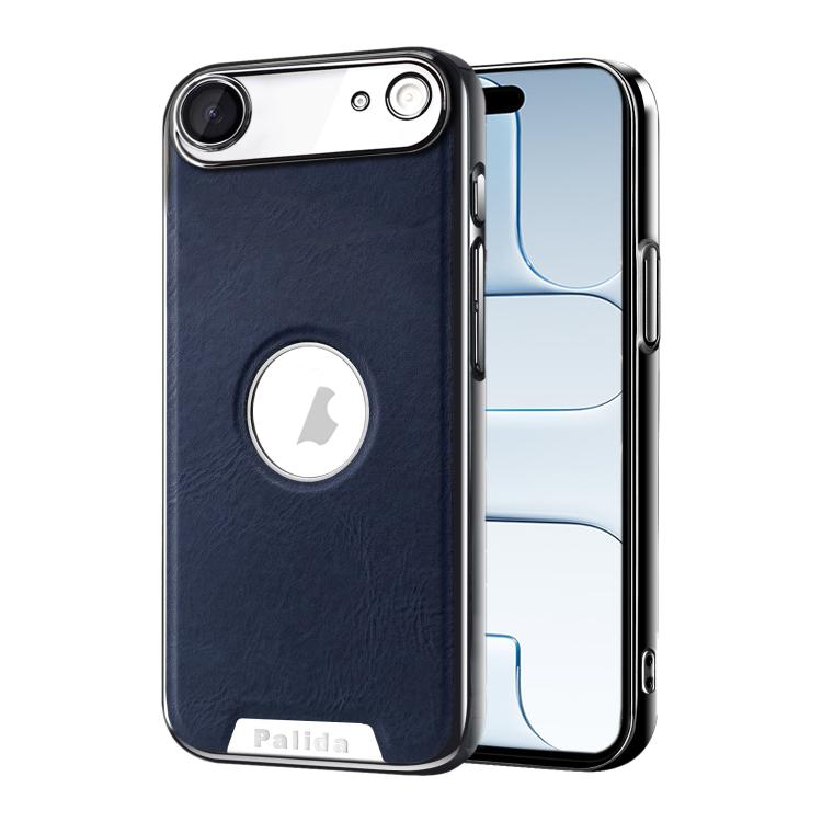 For iPhone Air Palida Electroplated Mecha-Style Vegan Leather Shockproof Phone Case