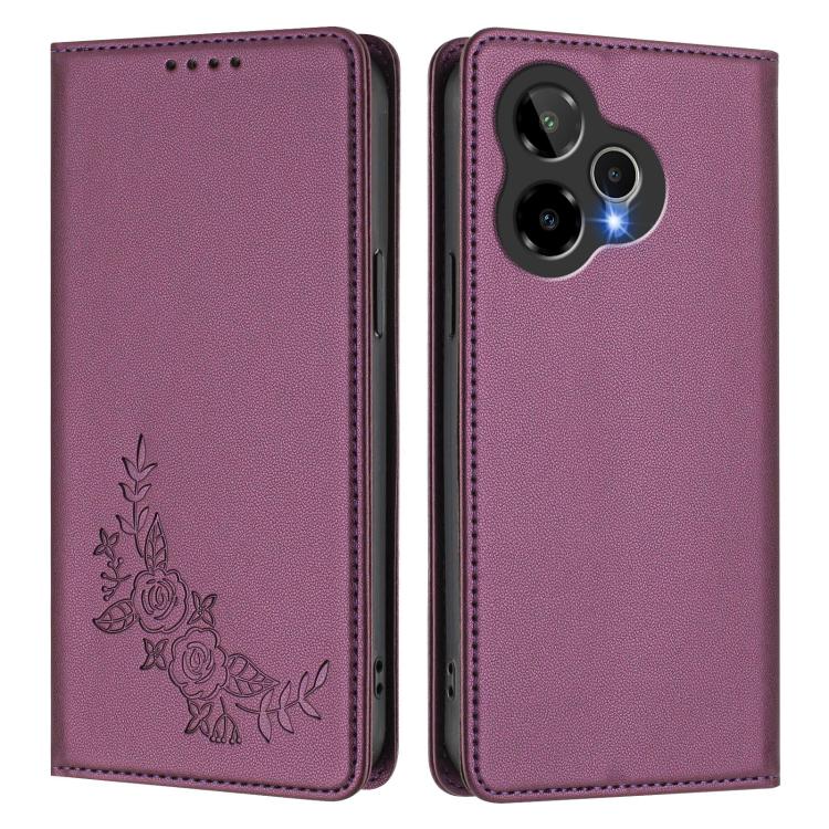 For Cricket lcon PRO 2026 Peony Embossed Magnetic RFID Vegan Leather Phone Case