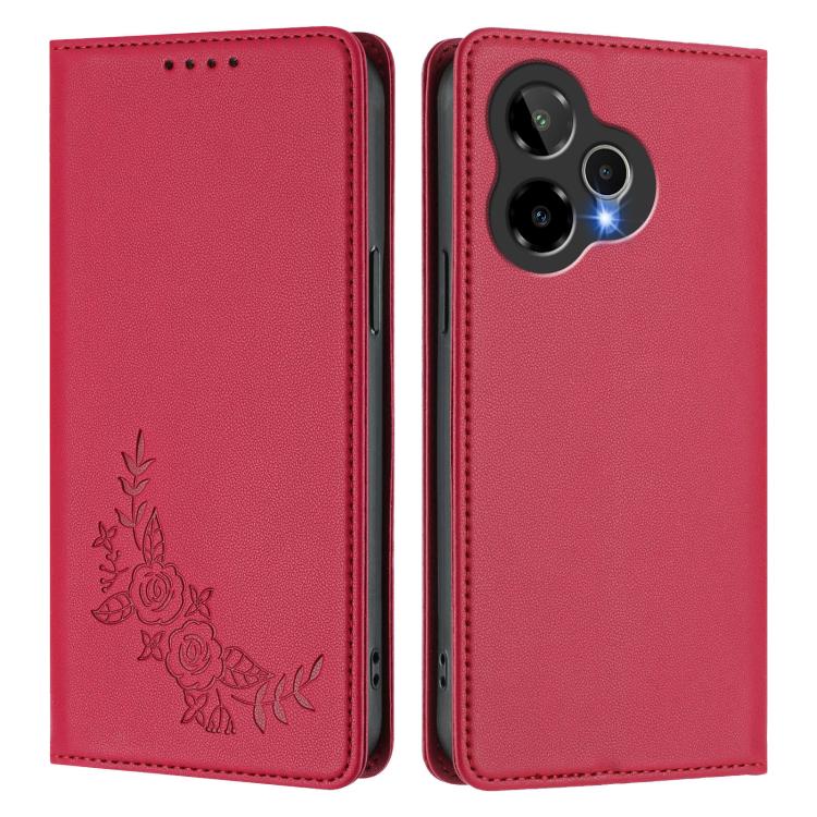 For Cricket lcon PRO 2026 Peony Embossed Magnetic RFID Vegan Leather Phone Case