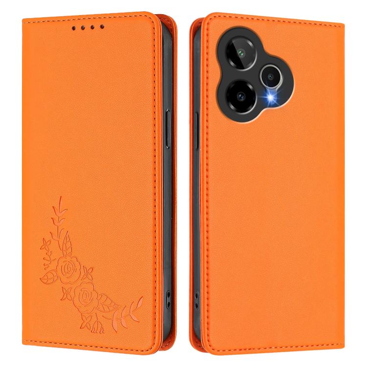 For Cricket lcon PRO 2026 Peony Embossed Magnetic RFID Vegan Leather Phone Case