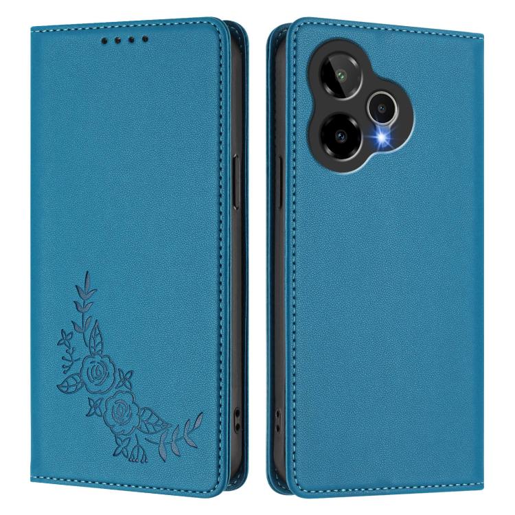For Cricket lcon PRO 2026 Peony Embossed Magnetic RFID Vegan Leather Phone Case