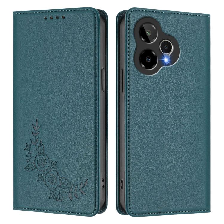 For Cricket lcon PRO 2026 Peony Embossed Magnetic RFID Vegan Leather Phone Case
