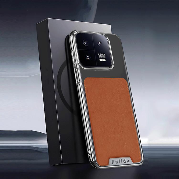 For Xiaomi 13 Palida Electroplated Mecha-Style Leather Textured Shockproof Phone Case