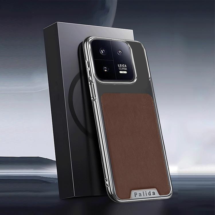 For Xiaomi 13 Pro Palida Electroplated Mecha-Style Leather Textured Shockproof Phone Case