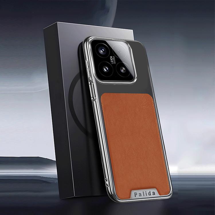 For Xiaomi 15 Palida Electroplated Mecha-Style Leather Textured Shockproof Phone Case