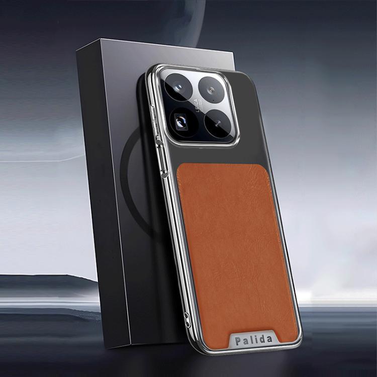 For Xiaomi 15 Pro Palida Electroplated Mecha-Style Leather Textured Shockproof Phone Case