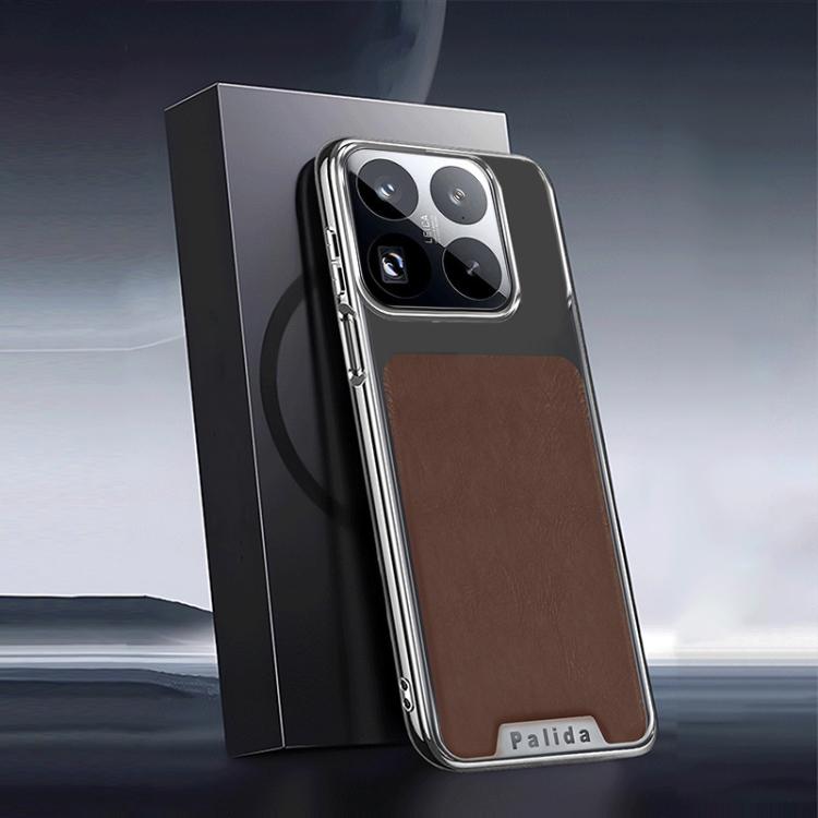 For Xiaomi 15 Pro Palida Electroplated Mecha-Style Leather Textured Shockproof Phone Case