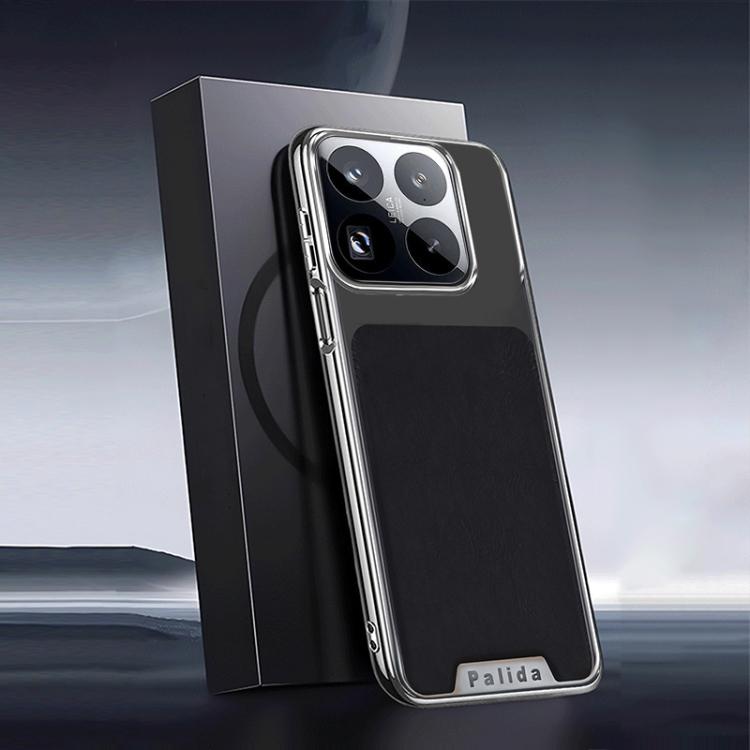 For Xiaomi 15 Pro Palida Electroplated Mecha-Style Leather Textured Shockproof Phone Case