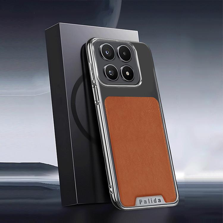 For Xiaomi 17 Palida Electroplated Mecha-Style Leather Textured Shockproof Phone Case