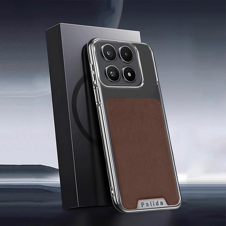 For Xiaomi 17 Palida Electroplated Mecha-Style Leather Textured Shockproof Phone Case