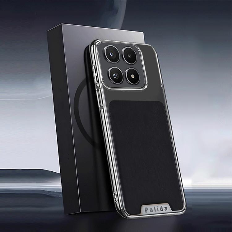 For Xiaomi 17 Palida Electroplated Mecha-Style Leather Textured Shockproof Phone Case