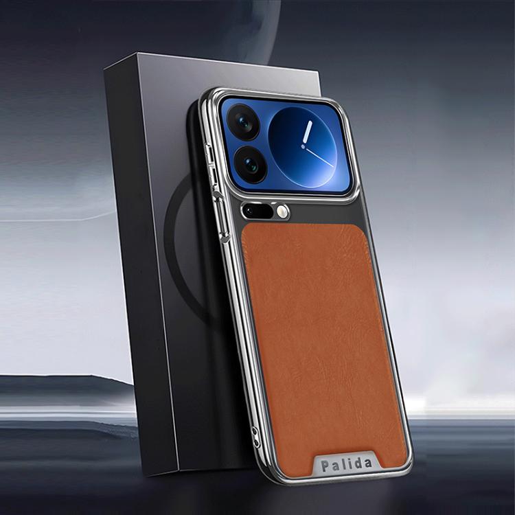 For Xiaomi 17 Pro Palida Electroplated Mecha-Style Leather Textured Shockproof Phone Case