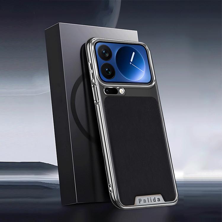 For Xiaomi 17 Pro Palida Electroplated Mecha-Style Leather Textured Shockproof Phone Case