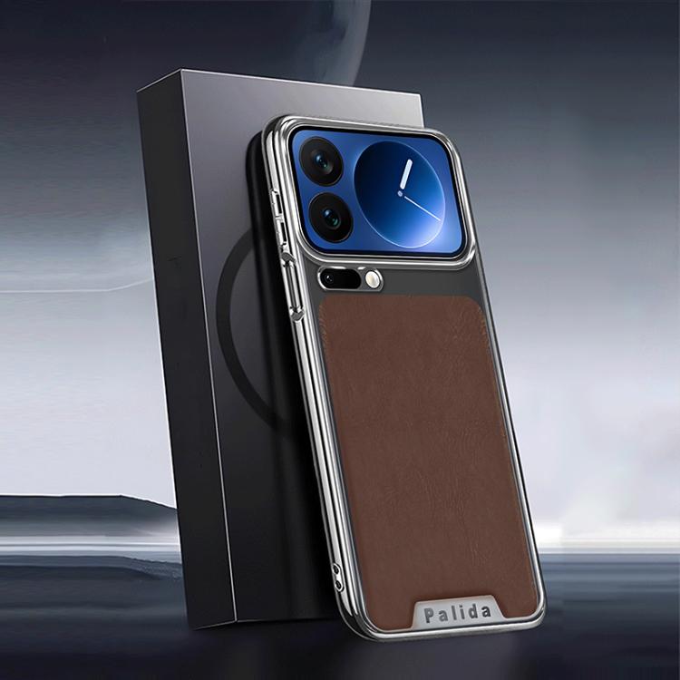 For Xiaomi 17 Pro Max Palida Electroplated Mecha-Style Leather Textured Shockproof Phone Case