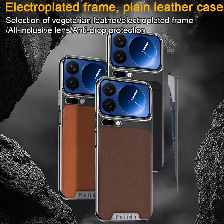 For Xiaomi 13 Palida Electroplated Mecha-Style Leather Textured Shockproof Phone Case