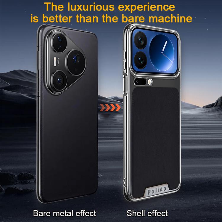 For Xiaomi 13 Palida Electroplated Mecha-Style Leather Textured Shockproof Phone Case