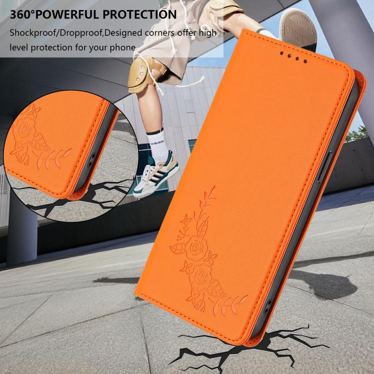 For Cubot A10 Peony Embossed Magnetic RFID Vegan Leather Phone Case