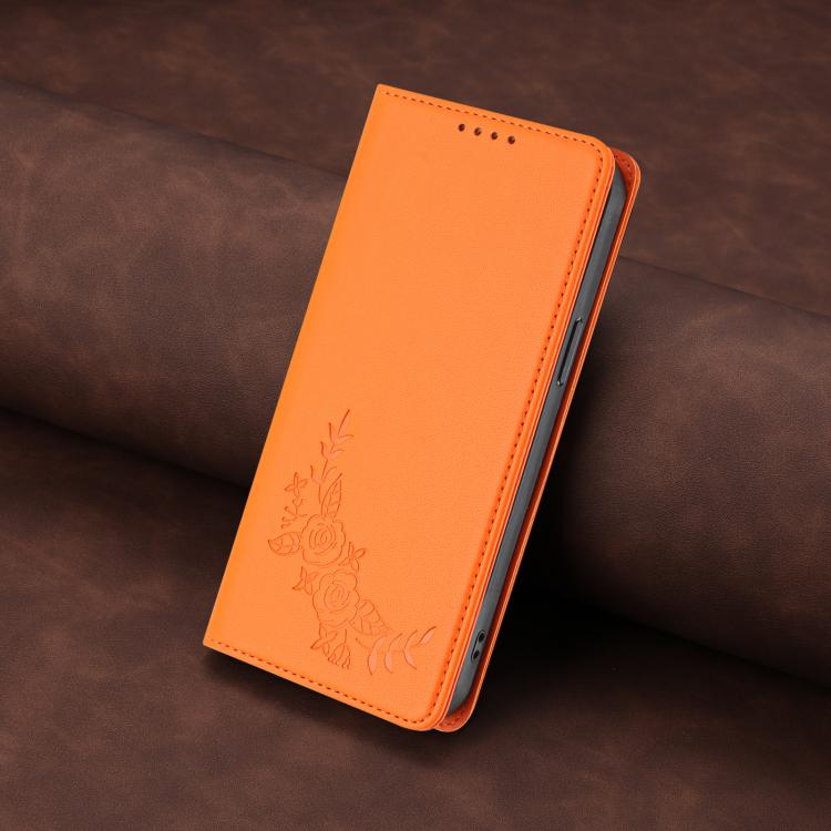 For Cubot A10 Peony Embossed Magnetic RFID Vegan Leather Phone Case