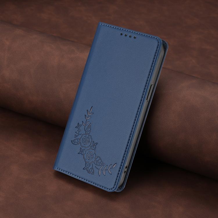 For Cubot A10 Peony Embossed Magnetic RFID Vegan Leather Phone Case