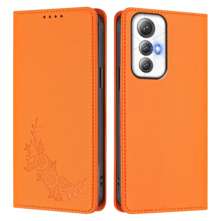For Cubot Max 5 Peony Embossed Magnetic RFID Vegan Leather Phone Case